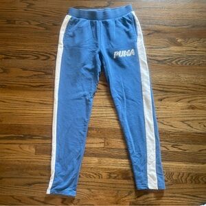 Puma Blue and White Joggers with Elastic Waistband size Medium NWOT